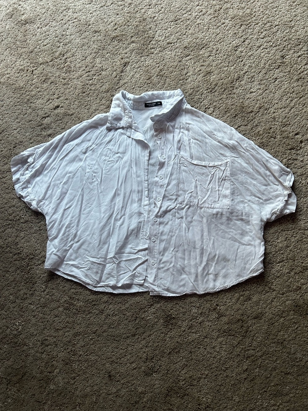 SHEIN White Short-Sleeve Button-Down Shirt